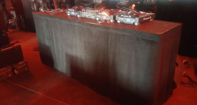 DJ performance table and Pioneer Nexus DJ system