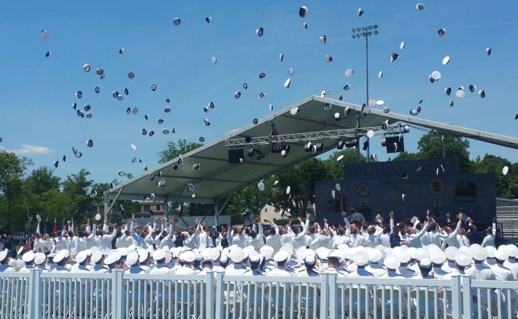 US Merchant Marine Academy Hat Throwing
