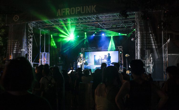 Afropunk Night Partying Stage and crowd