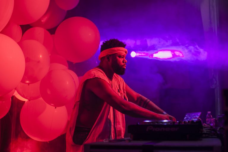 Afropunk after party, balloons and DJ
