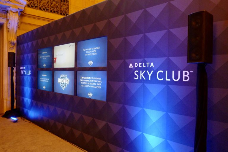Delta Skyclub Backdropand speakers