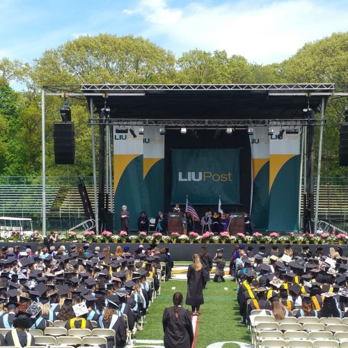 LIU CW Post 2018 Commencement Stage and crowd